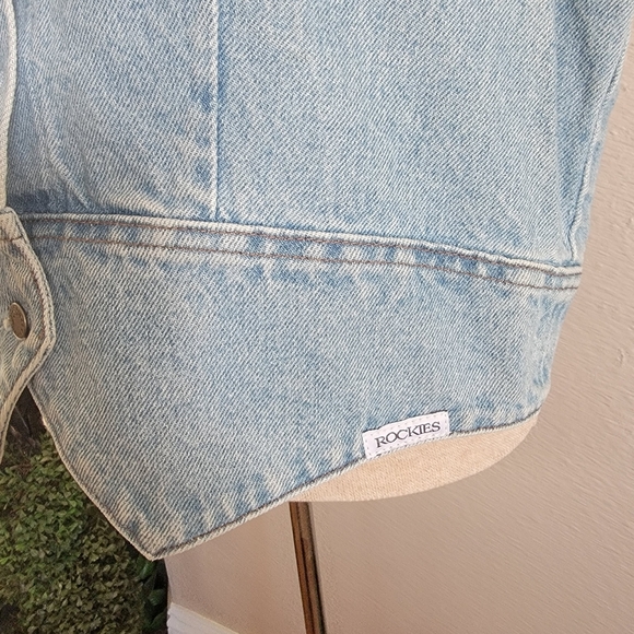 Vintage Rockies Western Denim Vest SZ L - Picture 2 of 7